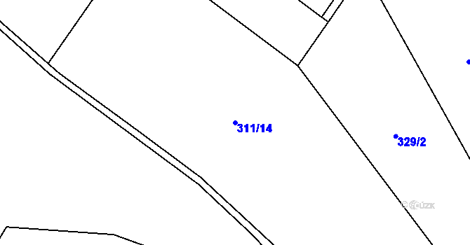 Parcela st. 311/14 v KÚ Teletín, Katastrální mapa