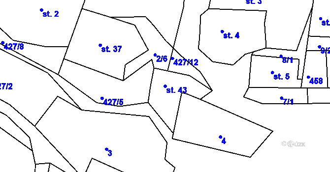 Parcela st. 43 v KÚ Třebsín, Katastrální mapa