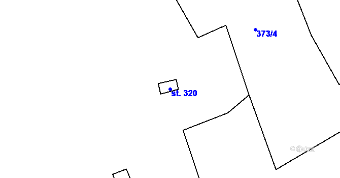 Parcela st. 320 v KÚ Třebsín, Katastrální mapa