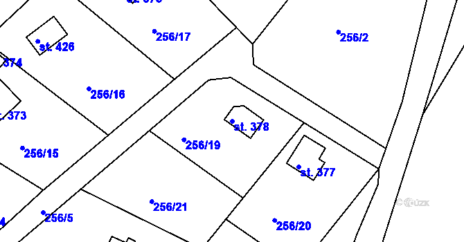 Parcela st. 378 v KÚ Třebsín, Katastrální mapa