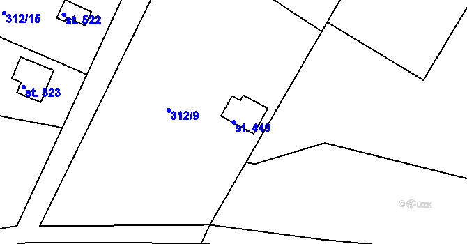 Parcela st. 449 v KÚ Třebsín, Katastrální mapa