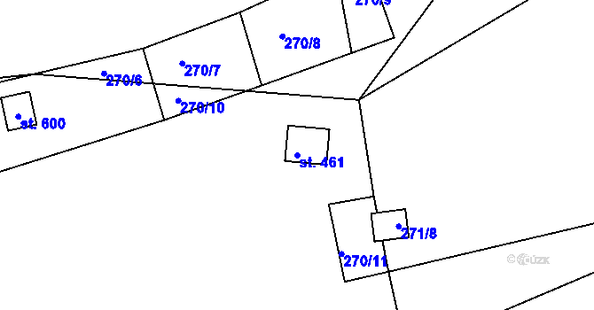 Parcela st. 461 v KÚ Třebsín, Katastrální mapa