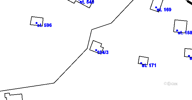 Parcela st. 164/3 v KÚ Třebsín, Katastrální mapa