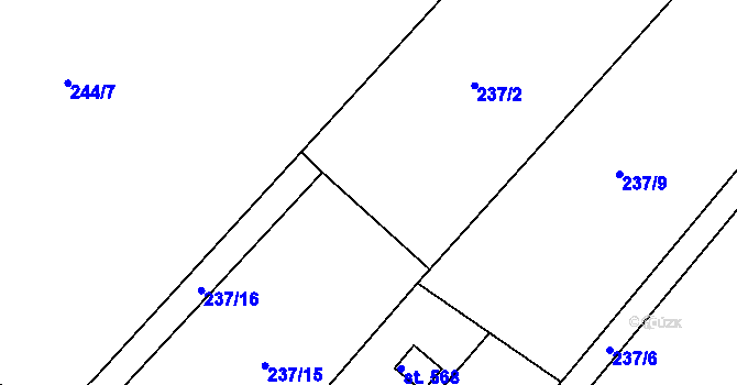 Parcela st. 237/2 v KÚ Třebsín, Katastrální mapa