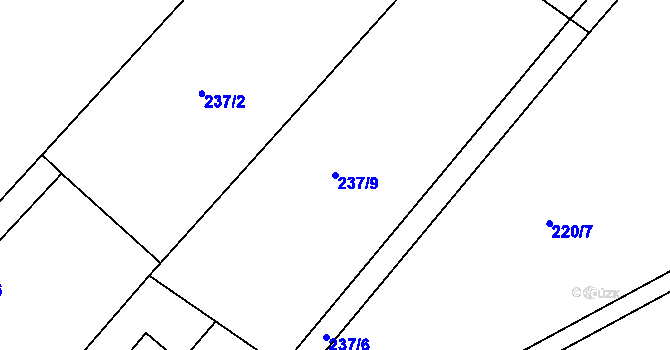 Parcela st. 237/9 v KÚ Třebsín, Katastrální mapa