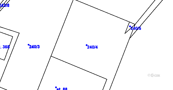 Parcela st. 240/4 v KÚ Třebsín, Katastrální mapa