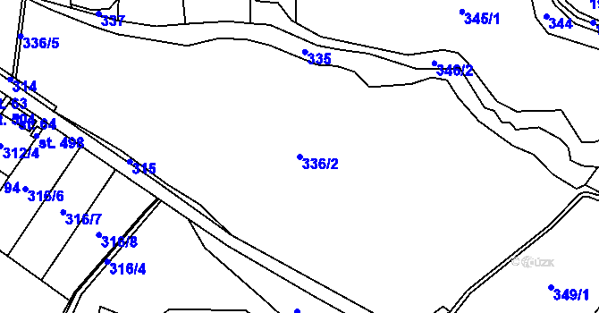 Parcela st. 336/2 v KÚ Třebsín, Katastrální mapa