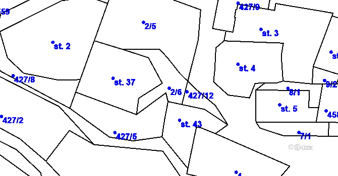 Parcela st. 2/6 v KÚ Třebsín, Katastrální mapa