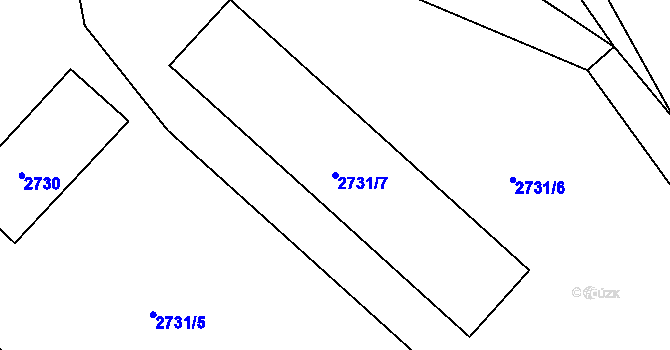 Parcela st. 2731/7 v KÚ Opavské Předměstí, Katastrální mapa