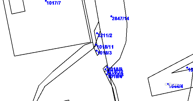 Parcela st. 1018/3 v KÚ Opavské Předměstí, Katastrální mapa