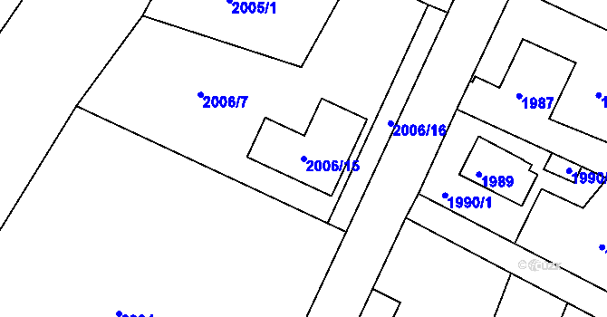 Parcela st. 2006/15 v KÚ Opavské Předměstí, Katastrální mapa