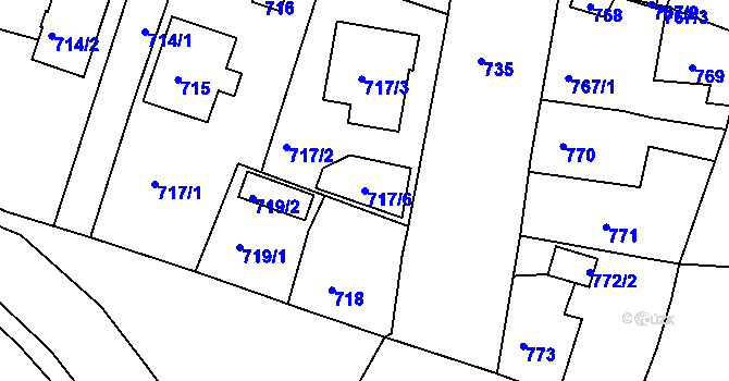 Parcela st. 717/6 v KÚ Opavské Předměstí, Katastrální mapa