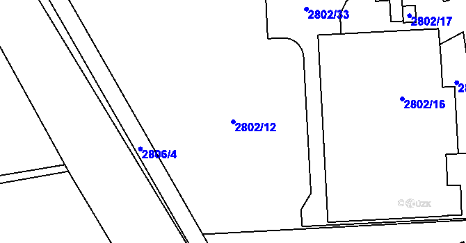 Parcela st. 2802/12 v KÚ Opavské Předměstí, Katastrální mapa