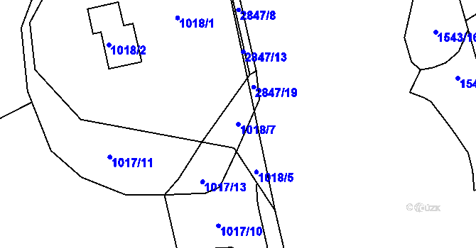 Parcela st. 1018/7 v KÚ Opavské Předměstí, Katastrální mapa
