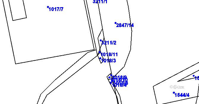 Parcela st. 1018/11 v KÚ Opavské Předměstí, Katastrální mapa