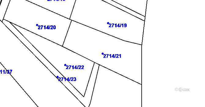 Parcela st. 2714/21 v KÚ Opavské Předměstí, Katastrální mapa