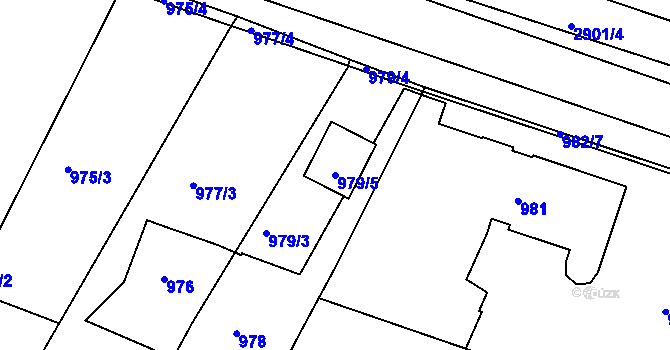 Parcela st. 979/5 v KÚ Opavské Předměstí, Katastrální mapa