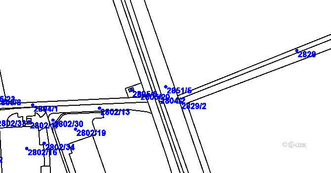 Parcela st. 2851/5 v KÚ Opavské Předměstí, Katastrální mapa