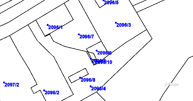 Parcela st. 2096/6 v KÚ Opavské Předměstí, Katastrální mapa