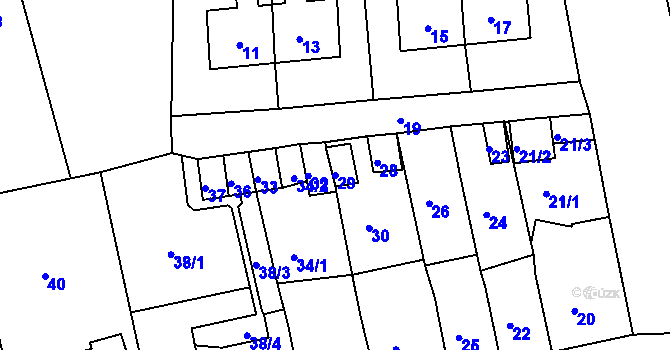 Parcela st. 29 v KÚ Opavské Předměstí, Katastrální mapa