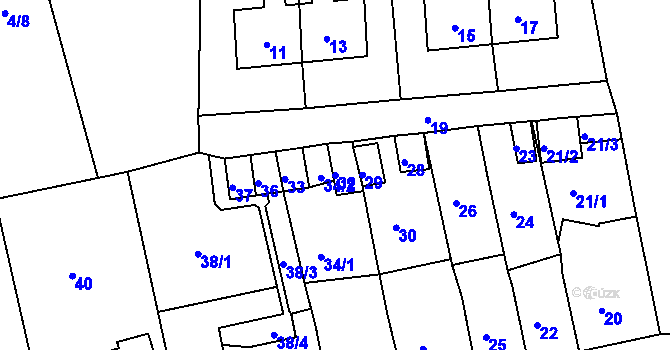 Parcela st. 32 v KÚ Opavské Předměstí, Katastrální mapa