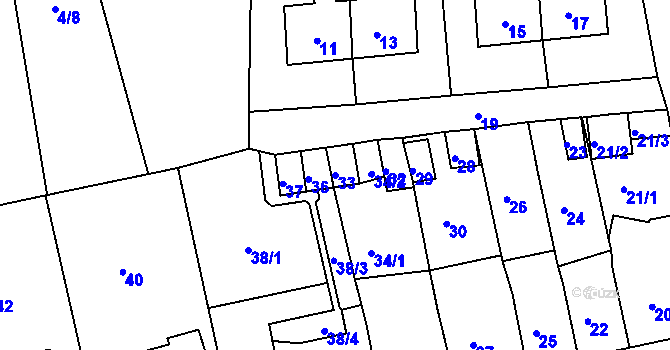 Parcela st. 33 v KÚ Opavské Předměstí, Katastrální mapa