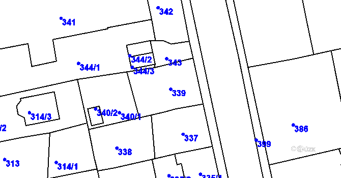 Parcela st. 339 v KÚ Opavské Předměstí, Katastrální mapa