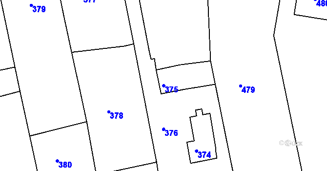 Parcela st. 375 v KÚ Opavské Předměstí, Katastrální mapa