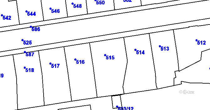 Parcela st. 515 v KÚ Opavské Předměstí, Katastrální mapa