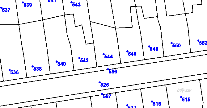 Parcela st. 544 v KÚ Opavské Předměstí, Katastrální mapa