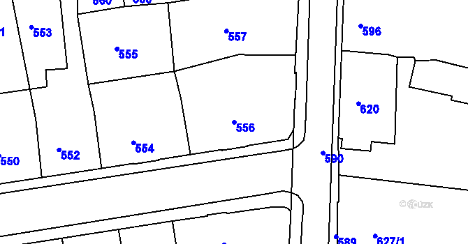 Parcela st. 556 v KÚ Opavské Předměstí, Katastrální mapa