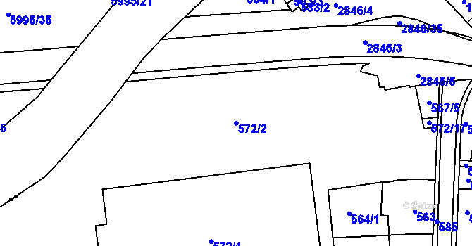 Parcela st. 572/2 v KÚ Opavské Předměstí, Katastrální mapa