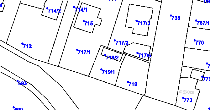 Parcela st. 719/2 v KÚ Opavské Předměstí, Katastrální mapa