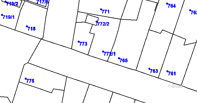 Parcela st. 772 v KÚ Opavské Předměstí, Katastrální mapa