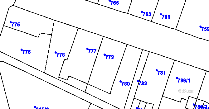 Parcela st. 779 v KÚ Opavské Předměstí, Katastrální mapa