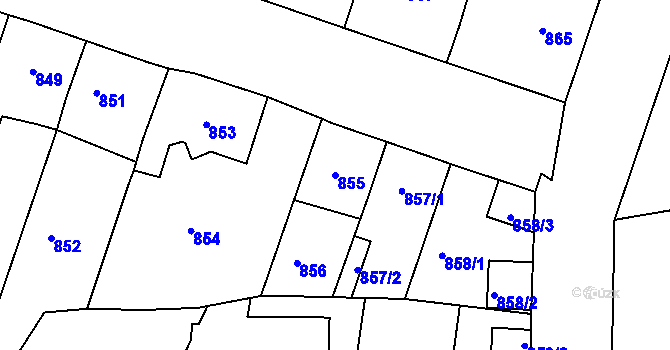 Parcela st. 855 v KÚ Opavské Předměstí, Katastrální mapa