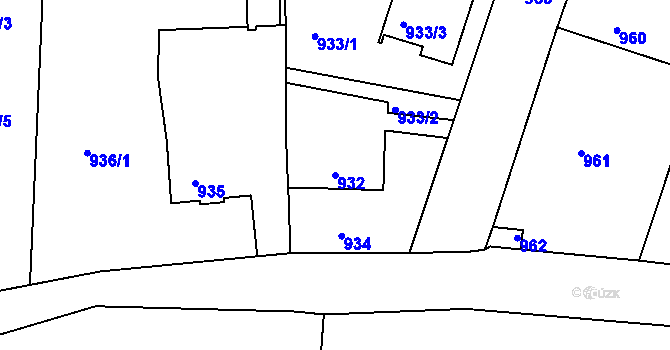 Parcela st. 932 v KÚ Opavské Předměstí, Katastrální mapa