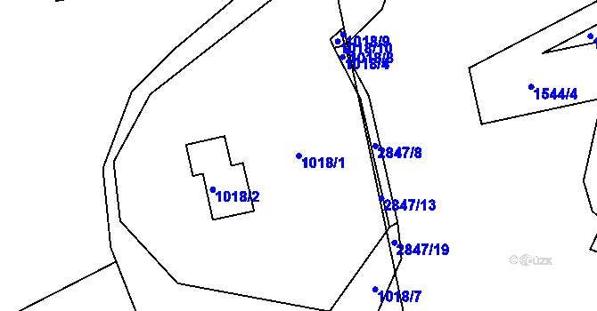 Parcela st. 1018/1 v KÚ Opavské Předměstí, Katastrální mapa