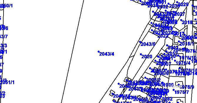 Parcela st. 2043/4 v KÚ Opavské Předměstí, Katastrální mapa