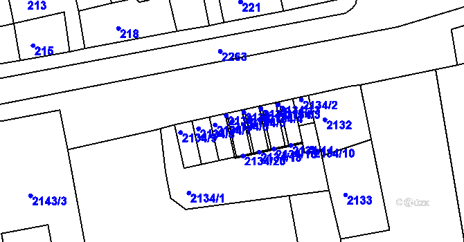 Parcela st. 2134/6 v KÚ Opavské Předměstí, Katastrální mapa