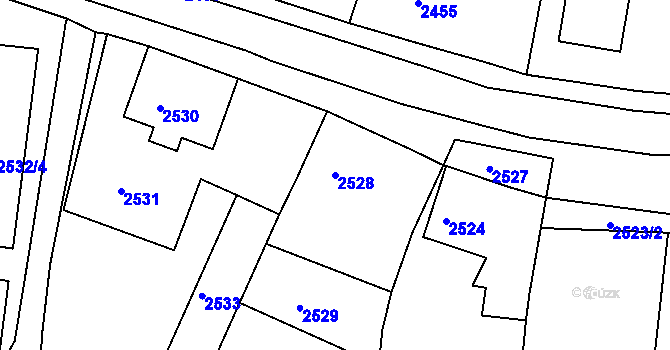 Parcela st. 2528 v KÚ Opavské Předměstí, Katastrální mapa
