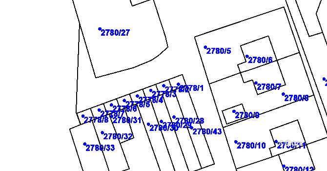 Parcela st. 2778/2 v KÚ Opavské Předměstí, Katastrální mapa