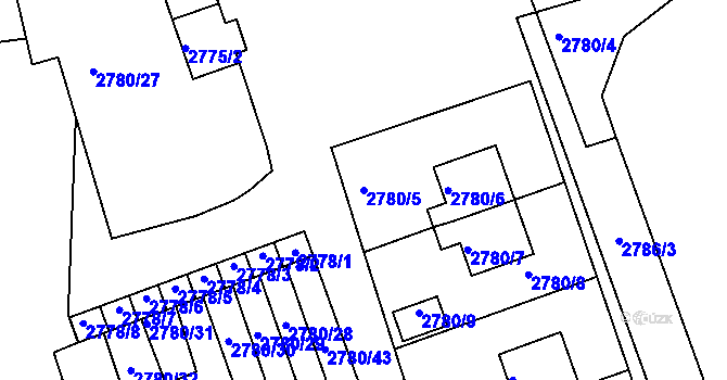 Parcela st. 2780/5 v KÚ Opavské Předměstí, Katastrální mapa