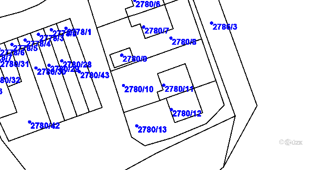 Parcela st. 2780/11 v KÚ Opavské Předměstí, Katastrální mapa