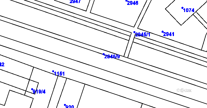 Parcela st. 2846/9 v KÚ Opavské Předměstí, Katastrální mapa