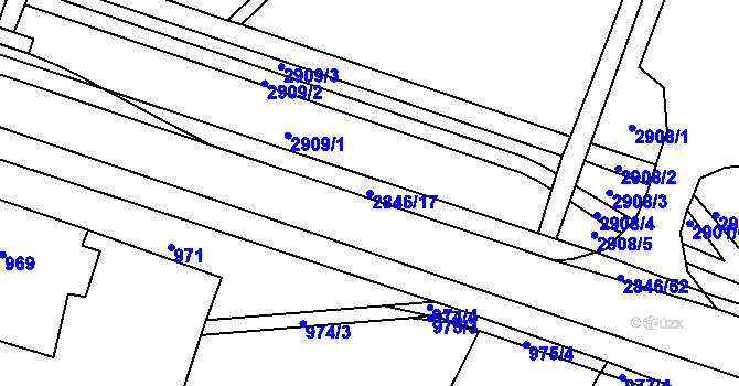 Parcela st. 2846/17 v KÚ Opavské Předměstí, Katastrální mapa