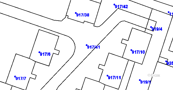 Parcela st. 917/41 v KÚ Opavské Předměstí, Katastrální mapa