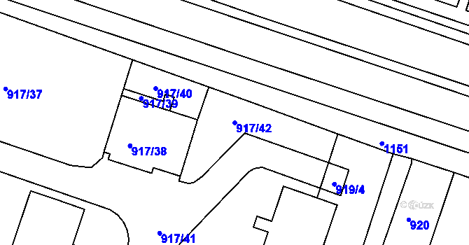 Parcela st. 917/42 v KÚ Opavské Předměstí, Katastrální mapa