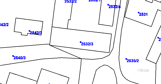 Parcela st. 2532/3 v KÚ Opavské Předměstí, Katastrální mapa
