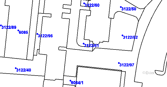 Parcela st. 3122/61 v KÚ Krnov-Horní Předměstí, Katastrální mapa